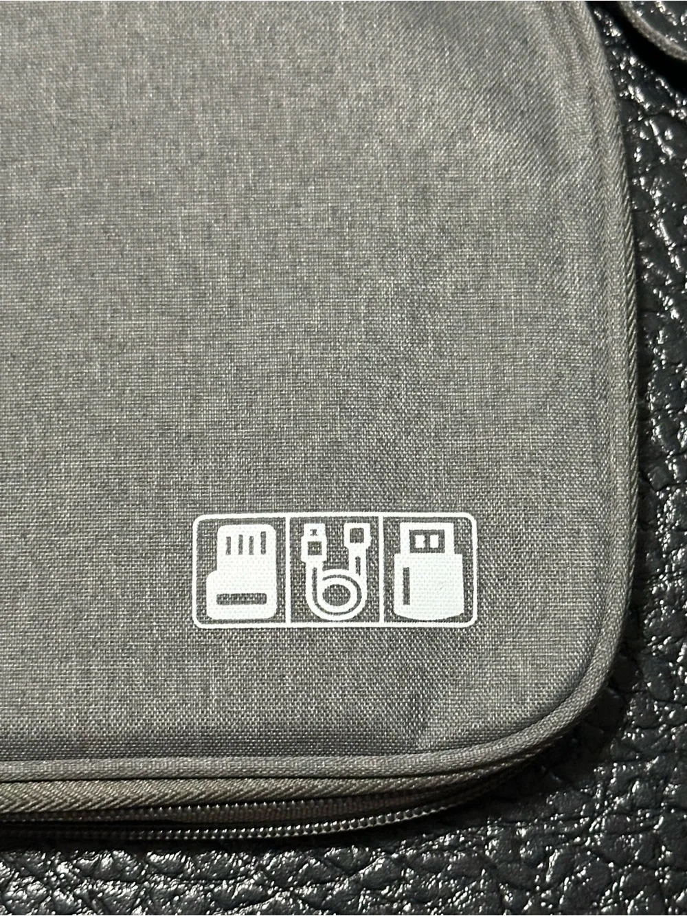 OP Gray Zippered Electronics Carry Pouch